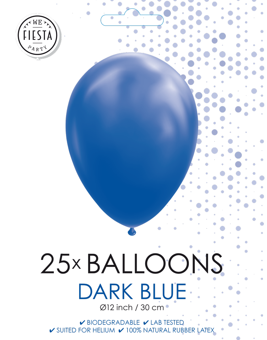 25 Ballonnen 12″ Donker Blauw