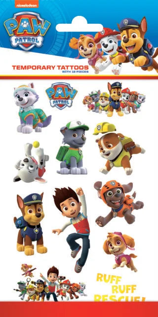 12x Plak Tattoos Paw Patrol ll