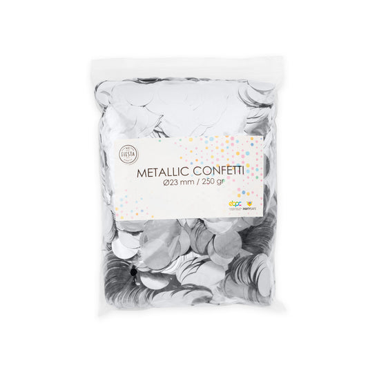 Metallic Confetti Zilver XL - 23mm 250gr