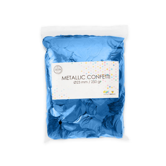 Metallic Confetti Blauw XL - 23mm 250gr