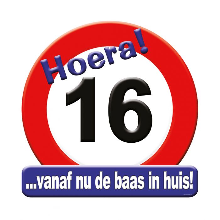 Huldeschild Verkeersbord - 16 jaar