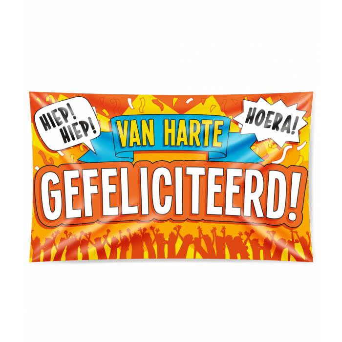 XXL Gevalvlag - Van harte gefeliciteerd!