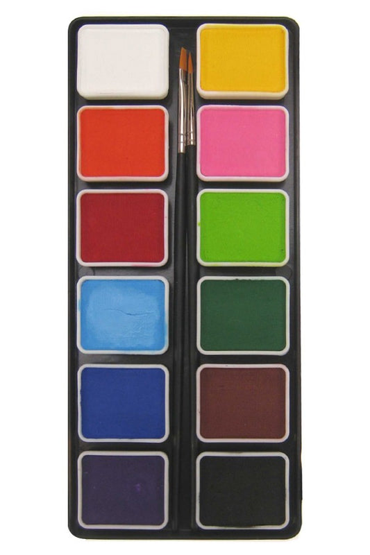 PXP Professional Colours palet regular colours 12 x 6 gram with 2 brushes size 2