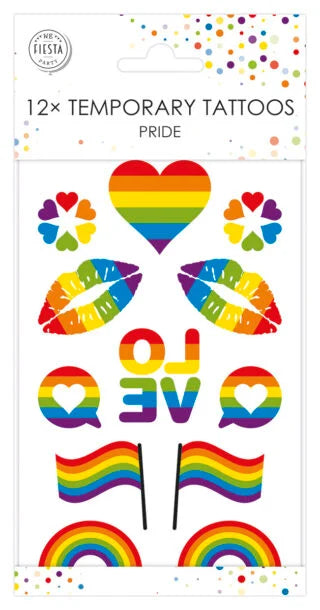 12x Plak Tattoos Regenboog / Pride