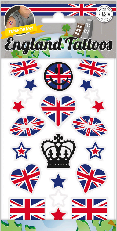 12x Plak Tattoo Engeland / Union Jack