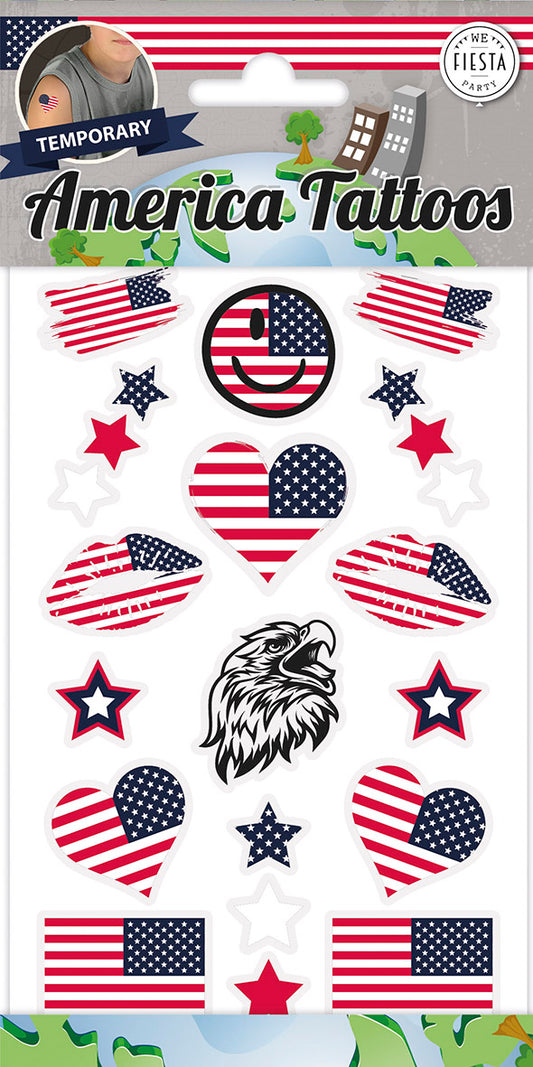 12x Plak Tattoo Amerika / USA